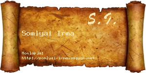 Somlyai Irma névjegykártya