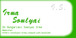 irma somlyai business card